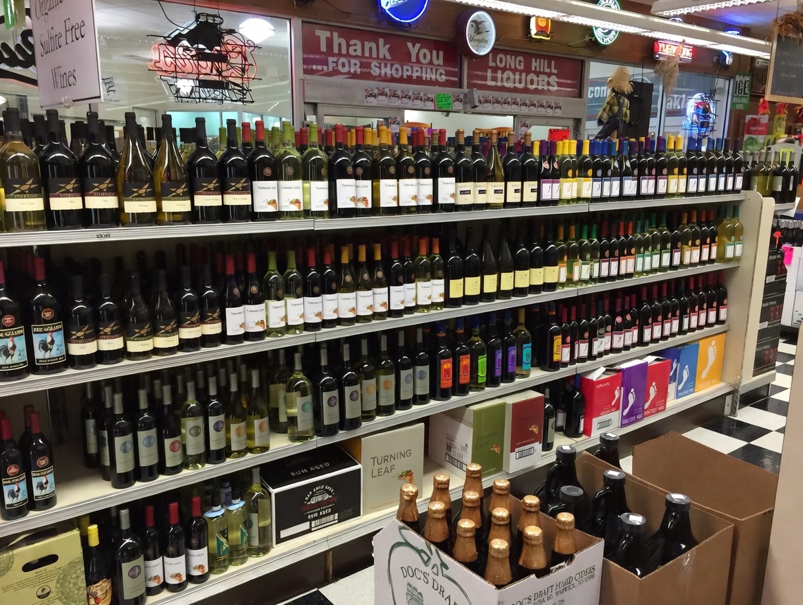 Inside Long Hill Liquors — wine and spirits selection, Oakland NJ
